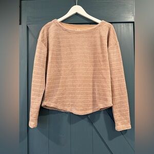 Anthropologie chenille striped pullover sweater size small